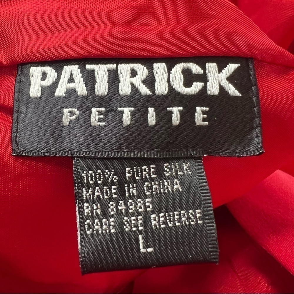 Vintage red 100% silk shorts size large high waist long trouser shorts retro - Picture 10 of 12